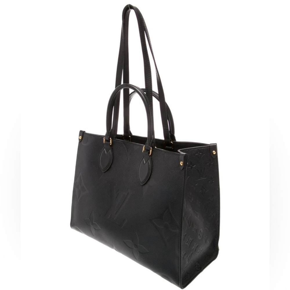 LOUIS VUITTON MONOGRAM EMPREINTE ONTHEGO MM BLACK TOTE BAG - Picture 6 of 11